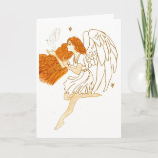 Cartes Pour Fêtes Annuelles Ange d'or de Noël