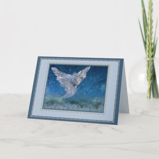 Cartes Pour Fêtes Annuelles Ange en cristal (équilibre de cadre) (Devant)