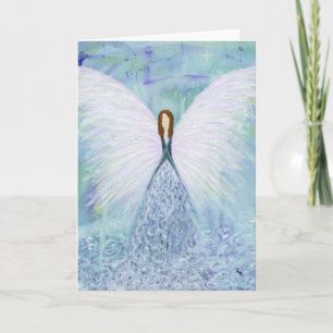 Cartes Pour Fêtes Annuelles Ange gardien bleu