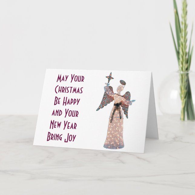 CARTES POUR FÊTES ANNUELLES ANGE PAILLETÉ ENVOIE SES VŒUX POUR LES FÊTES (Devant)