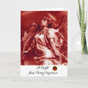 Cartes Pour Fêtes Annuelles ANGE ROMANTIQUE, PEUR, ANTIQUE ROUGE BLANC Noël