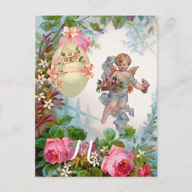 CARTES POUR FÊTES ANNUELLES ANGE ROMANTIQUE RASSEMBLANT ROSES ROSES ROSES ROSE (Devant)
