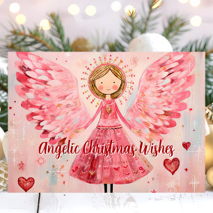 Cartes Pour Fêtes Annuelles Ange rose