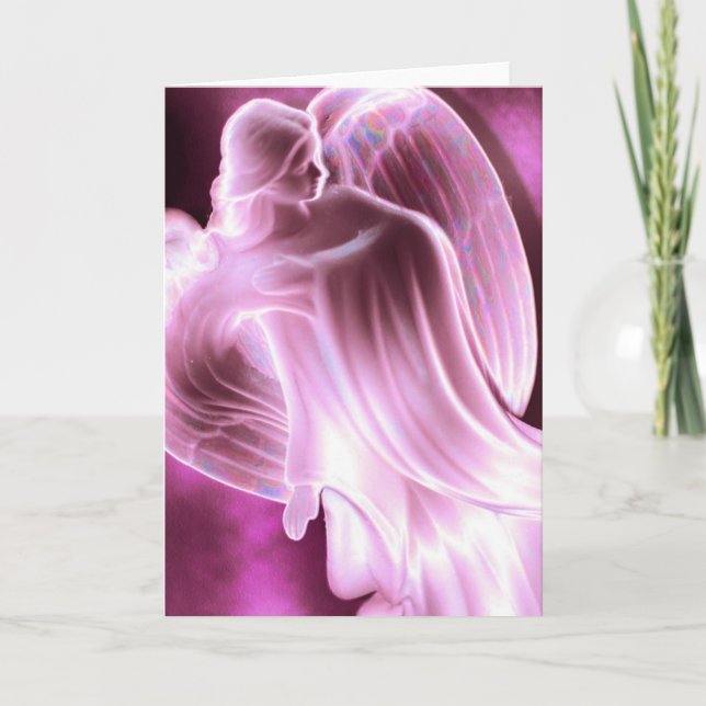 Cartes Pour Fêtes Annuelles Ange rose majestueux (Devant)