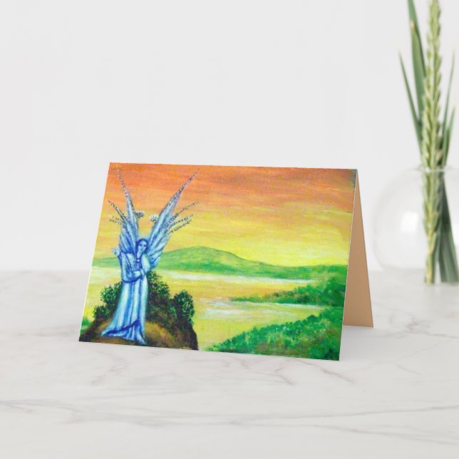 CARTES POUR FÊTES ANNUELLES ANGEL À DOUBLE LUMIÈRE (Devant)