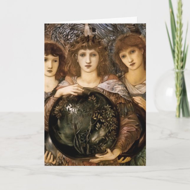 Cartes Pour Fêtes Annuelles Angel de la création par William Burne-Jones (Devant)
