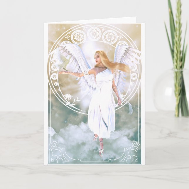 Cartes Pour Fêtes Annuelles Angel de lumière (Devant)