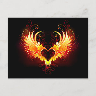 Cartes Pour Fêtes Annuelles Angel Fire Heart with Wings