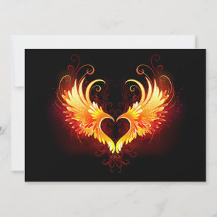 Cartes Pour Fêtes Annuelles Angel Fire Heart with Wings