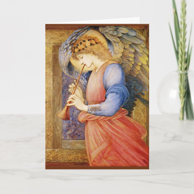 Cartes Pour Fêtes Annuelles Angel jouant un drapeau Edward Burne-Jones (Devant)