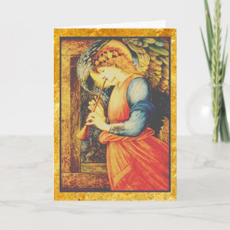Cartes Pour Fêtes Annuelles Angel Jouer un Flageolet Art