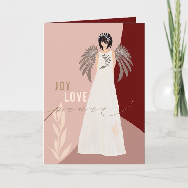 Cartes Pour Fêtes Annuelles Angel Joy Love Peace Abstraits Formes Noël (Devant)