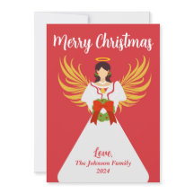 Angel Joyeux Noël Rouge Vert Vague Nom