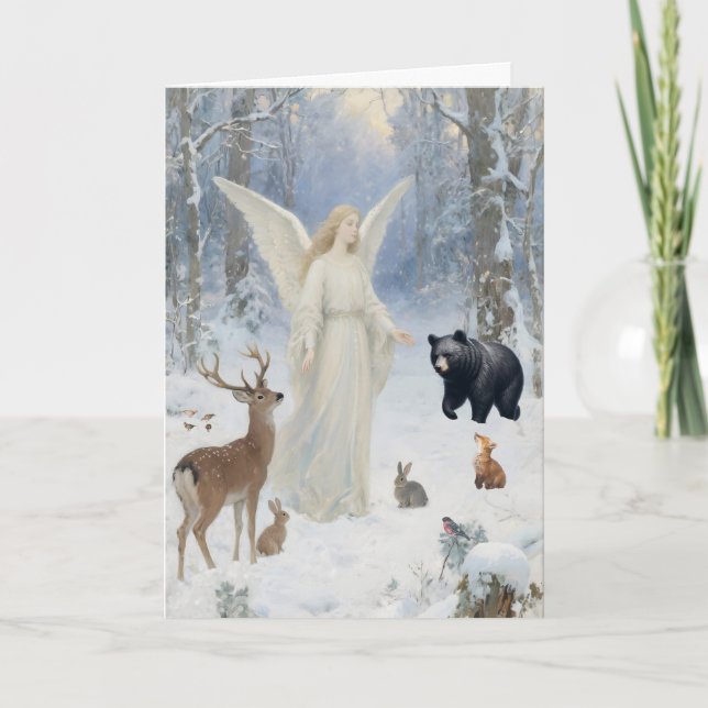 Cartes Pour Fêtes Annuelles Angel of the Forest Christmas (Devant)