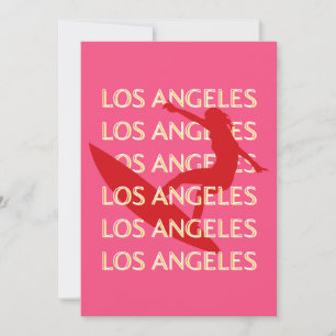 Cartes Pour Fêtes Annuelles Angeles Travel Art, Californie, Travel Art, rose