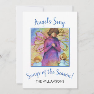 CARTES POUR FÊTES ANNUELLES ANGELS CHANTER NOËL