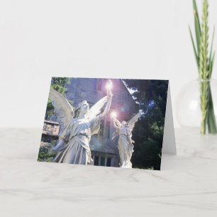 Cartes Pour Fêtes Annuelles Angels Heavent Accueillir Joyeux Noël Salutation A