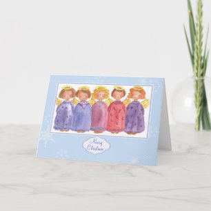 Cartes Pour Fêtes Annuelles Angels Joyeux Noël Amis Aquarelle