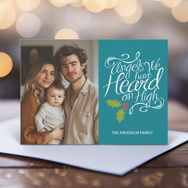 Cartes Pour Fêtes Annuelles Angels que nous avons entendu - Whimsical Christma (Unique Photo Card)
