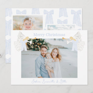 Cartes Pour Fêtes Annuelles Angels Trumpet Preppy En vichy Bows