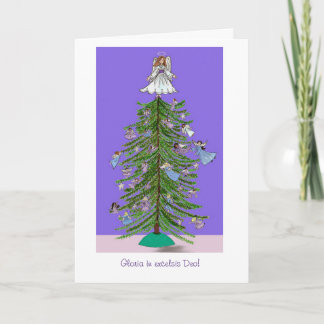 Cartes Pour Fêtes Annuelles Anges d'arbre de Noël
