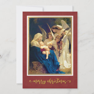 Cartes Pour Fêtes Annuelles Anges de la Nativité Classiques "Joyeux Noël"