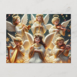 Cartes Pour Fêtes Annuelles anges de Noël avec des instruments de musique