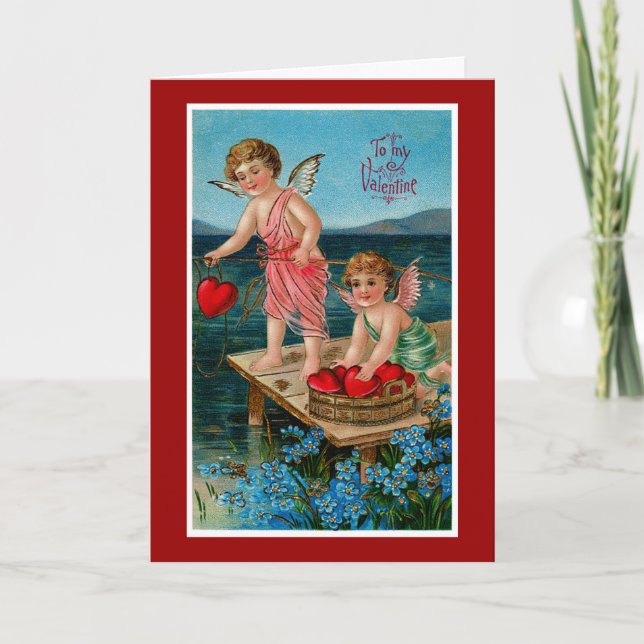 Cartes Pour Fêtes Annuelles Anges de pêche (Devant)