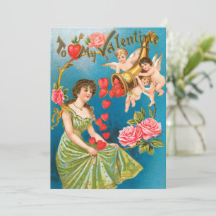 Cartes Pour Fêtes Annuelles Anges et cœurs de la Saint-Valentin victorienne vi