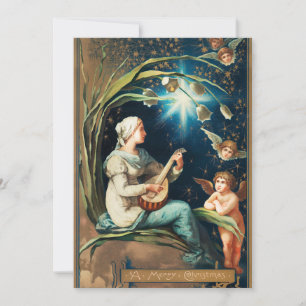 Cartes Pour Fêtes Annuelles Anges, Etoiles, Femmes, Noël Lune Religieux