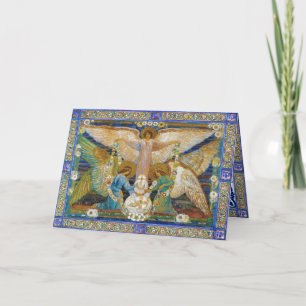 Cartes Pour Fêtes Annuelles Anges Garlanding le Christ infantile