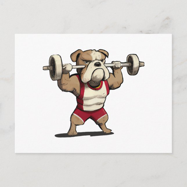 Cartes Pour Fêtes Annuelles Anglais Bulldog Poids Graphisme Animal Ness (Devant)