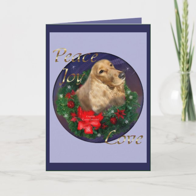 Cartes Pour Fêtes Annuelles Anglais Cocker Spaniel Cadeaux de Noël (Devant)