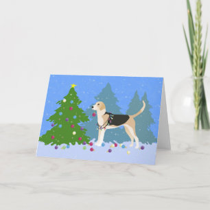 Cartes Pour Fêtes Annuelles Anglais Foxhound décoration Noël Arbre-forêt