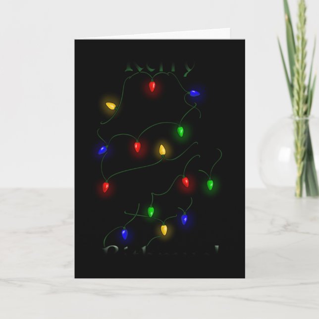 Cartes Pour Fêtes Annuelles Anglais Springer espagnol lumières de Noël (Devant)
