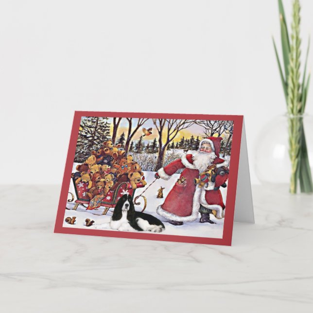 Cartes Pour Fêtes Annuelles Anglais Springer Spaniel - Bears de Noël (Devant)