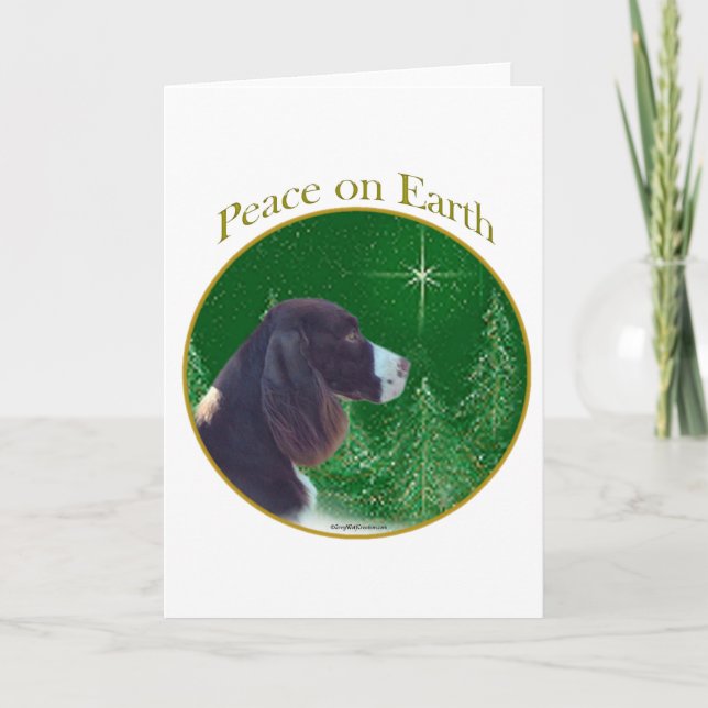 Cartes Pour Fêtes Annuelles Anglais Springer Spaniel (foie) Peace (Devant)