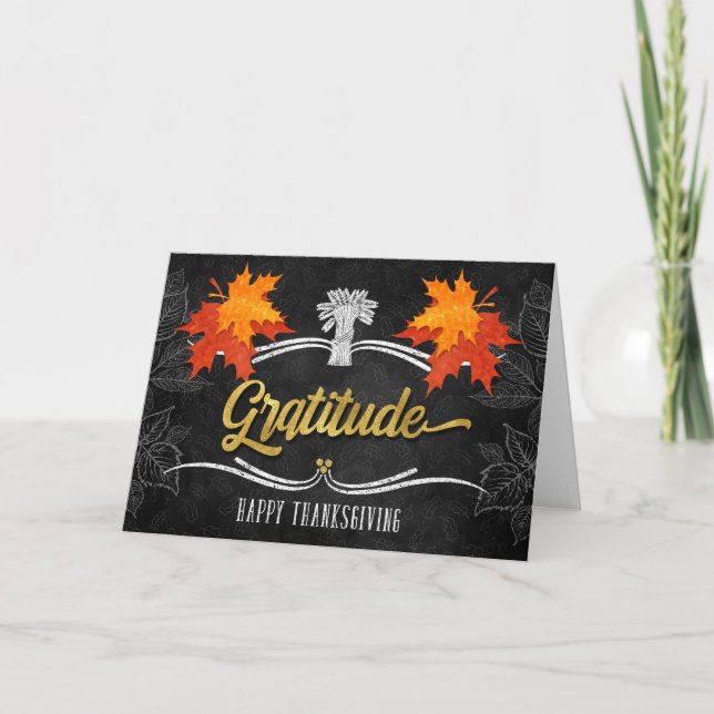 Cartes Pour Fêtes Annuelles Anglais Thanksgiving Grateful Blessing board (Devant)