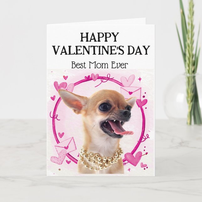 Cartes Pour Fêtes Annuelles Angry Chihuahua Meilleure Maman Valentines Personn (Devant)