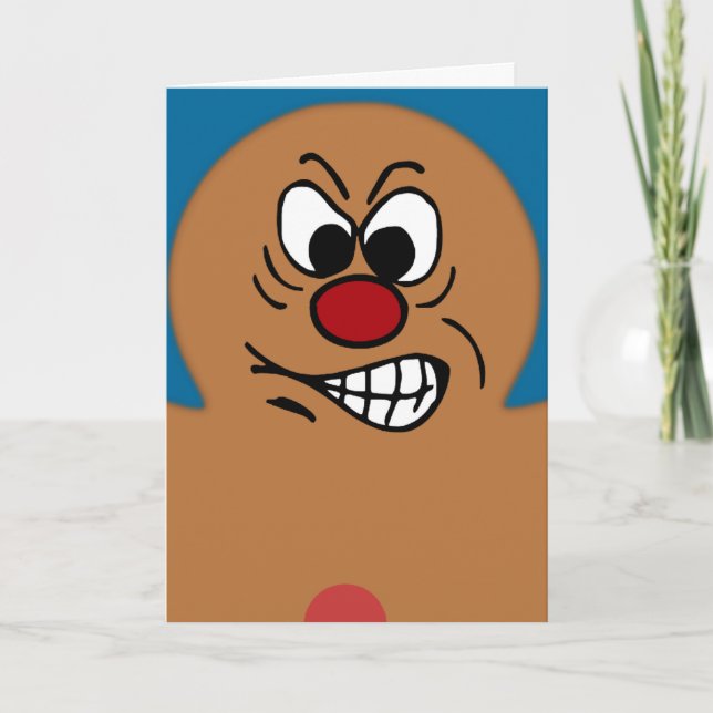 Cartes Pour Fêtes Annuelles Angry Gingerbread Homme Cookie (Devant)
