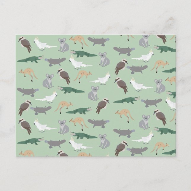 Cartes Pour Fêtes Annuelles Animaux autochtones australiens Eucalyptus Motif v (Devant)