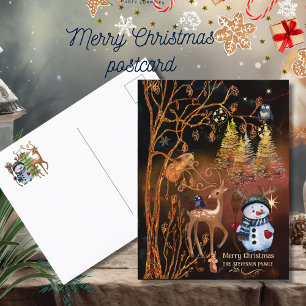 Cartes Pour Fêtes Annuelles Animaux boisés de forêt enchantés