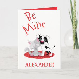 Cartes Pour Fêtes Annuelles Animaux de compagnie classique en rouge et blanc V