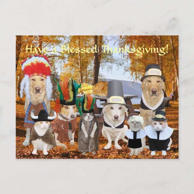 Cartes Pour Fêtes Annuelles Animaux de compagnie Funny Personnalisables Pèleri (Devant)