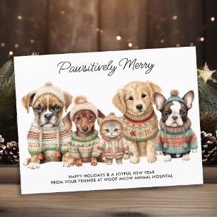 Cartes Pour Fêtes Annuelles Animaux de compagnie Noël adorable Chien Chat Anim