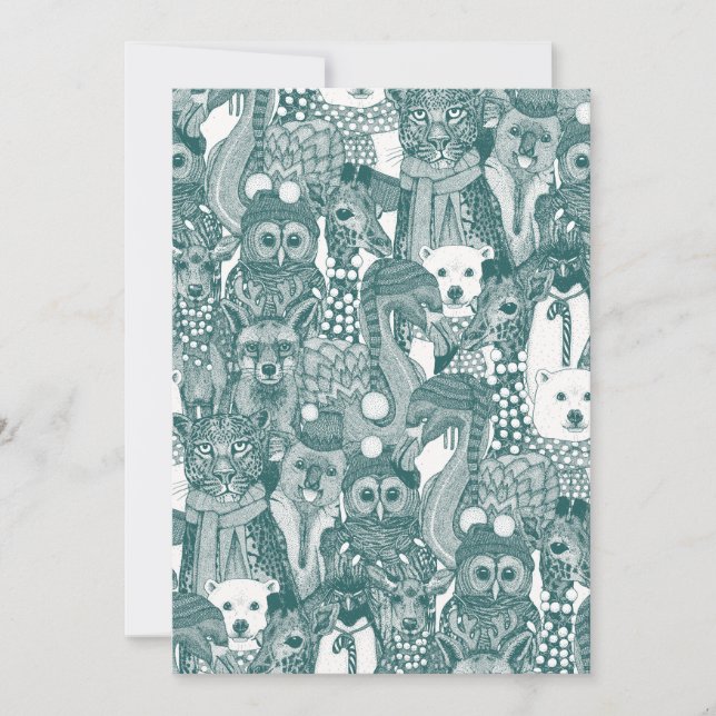 Cartes Pour Fêtes Annuelles animaux de fête jade (Devant)