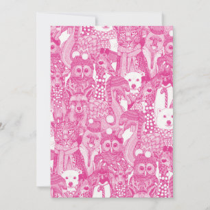Cartes Pour Fêtes Annuelles animaux de fête rose