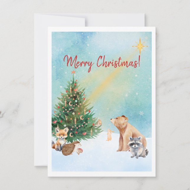 Cartes Pour Fêtes Annuelles Animaux de la forêt (Devant)