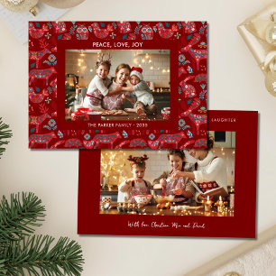 Cartes Pour Fêtes Annuelles Animaux de la forêt de Noël Art folklorique 2 Phot