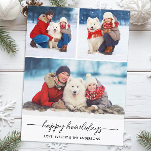 Cartes Pour Fêtes Annuelles Animaux de Noël Joyeux Howlidays Chien Photo Colla